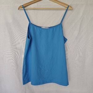 Anne‎ Fontaine Marta Rivera Blue Spaghetti Strap Top Tank Camisole 46 14 XL New